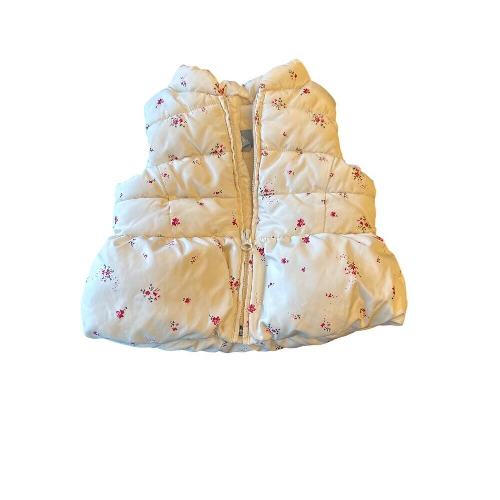 BabyGap‎ Floral Puffer Vest 6-12M Polyester Baby Girls